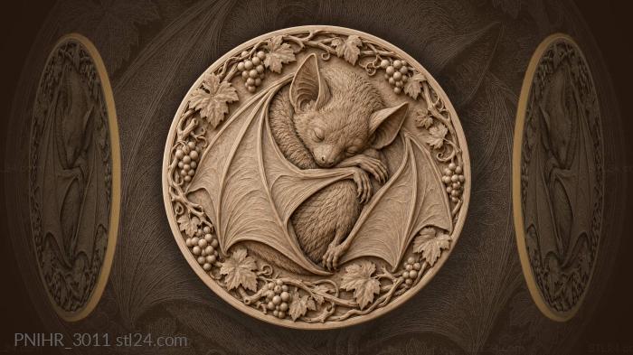 Sleeping bat among grapevines 3d STL model