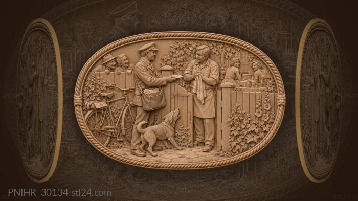 Birthday telegram joyful yard scene 3d STL model