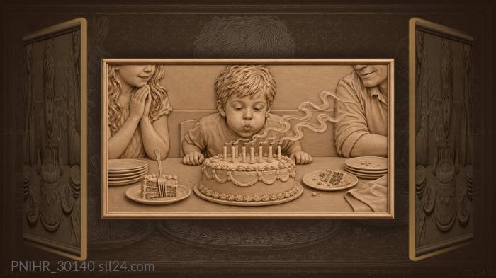 Birthday wish held breath candles 3d STL model