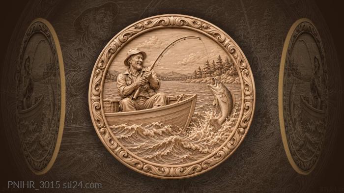 Smiling fisherman by the distant shore 3d STL model