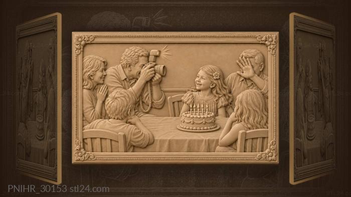 Turning birthday girl leaves candles behind 3d STL model