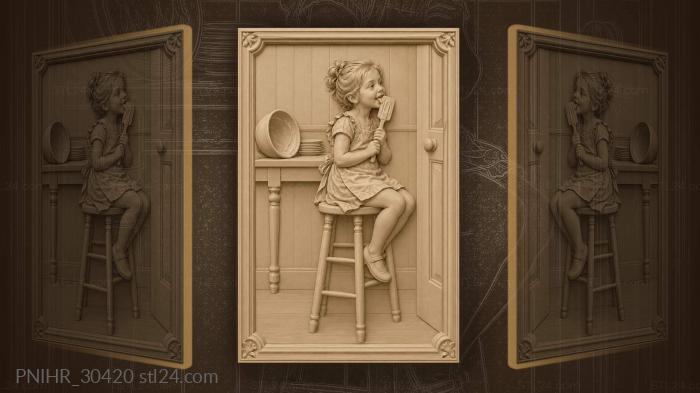 Little helper enjoying sweet cream 3d STL model