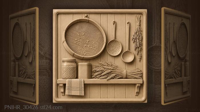 Floury sieve hangs above grain jar 3d STL model