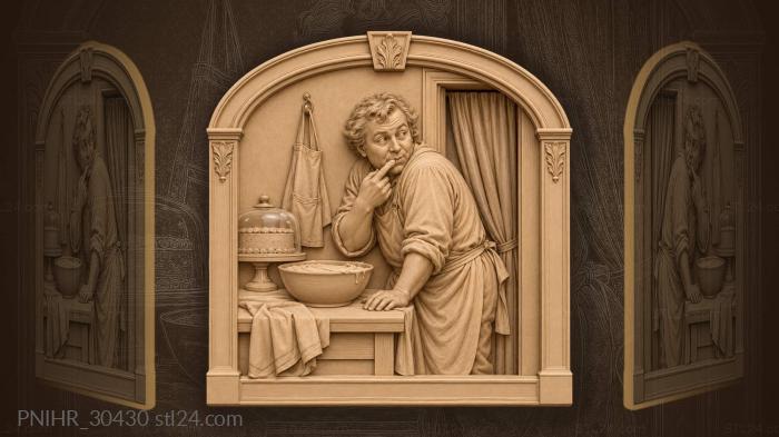 Father tasting stolen cream delight 3d STL model