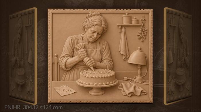 Late night cake decorating detail 3d STL model