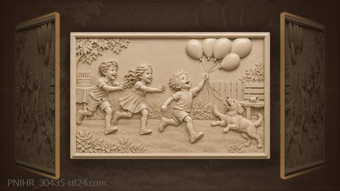 Birthday chase joyful yard fun 3d STL model