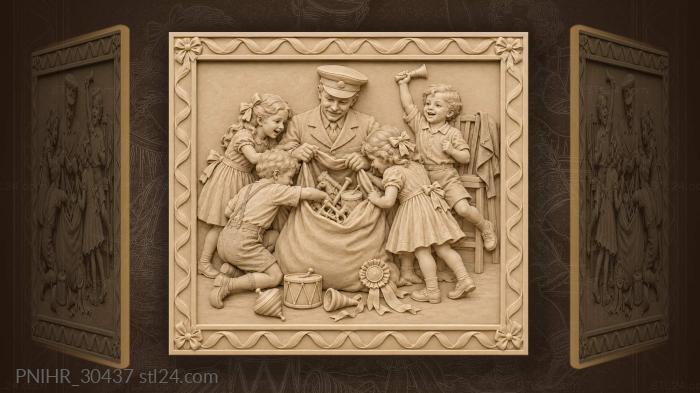 Prize sack and eager children 3d STL model