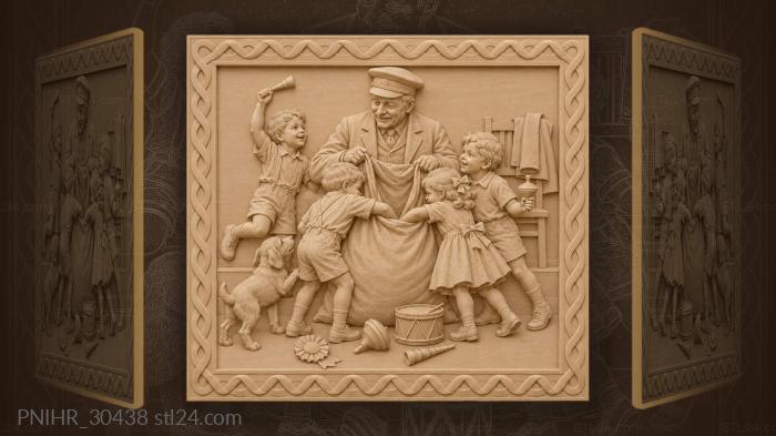 Children diving into the prize sack 3d STL model