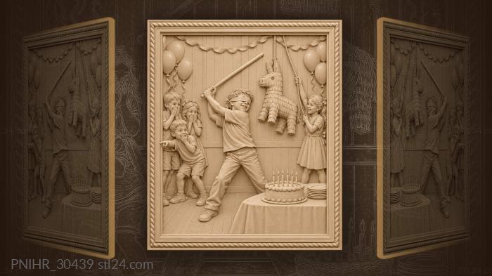 Mischief boy swinging at paper 3d STL model