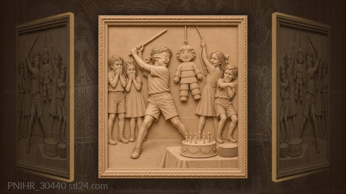 Mischief blindfolded boy playful chaos 3d STL model