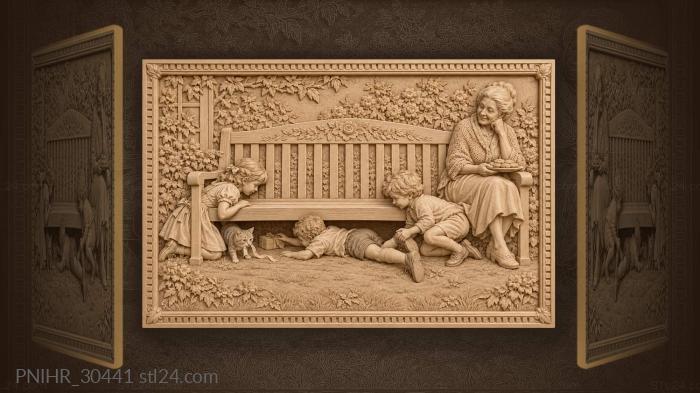 Children reaching for hidden treasure 3d STL model