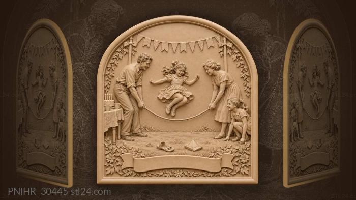 Jumping game festive yard scene 3d STL model