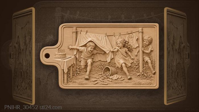 Playful chase near festive cake 3d STL model