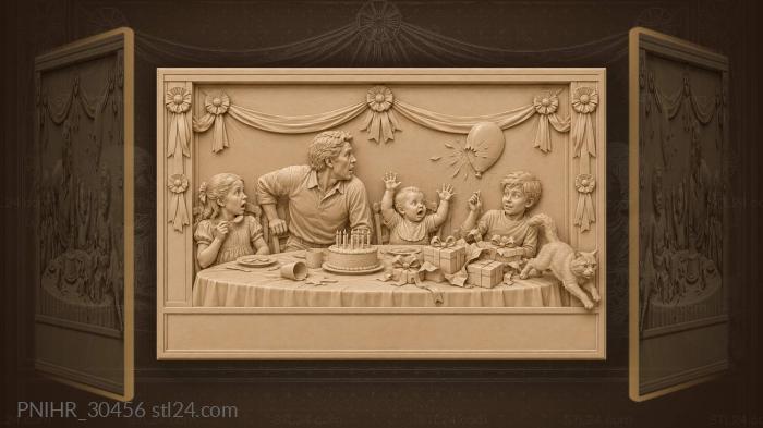 Burst balloon joyful family chaos 3d STL model