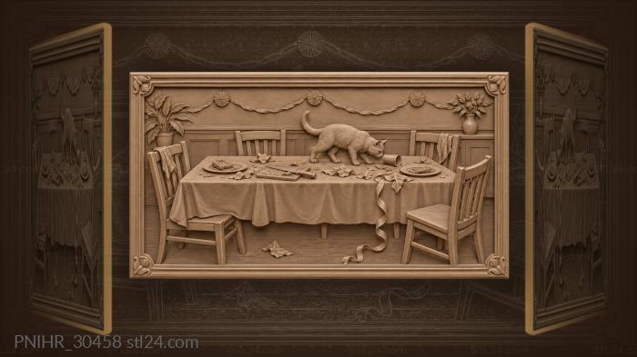 Lingering feline prowls after the guests depart 3d STL model
