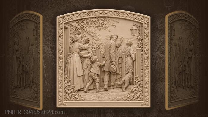 Visitors linger while family sees them off 3d STL model