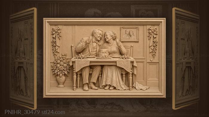 Wedding day memories golden toast 3d STL model