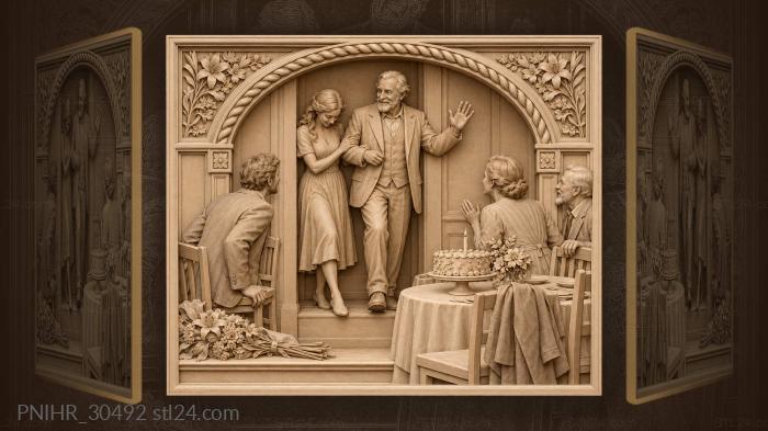 Daughter brings her father over the threshold 3d STL model