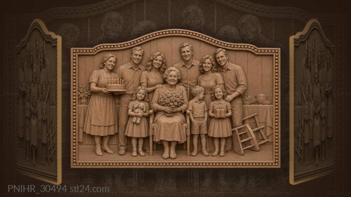 Family portrait together happy smiles 3d STL model