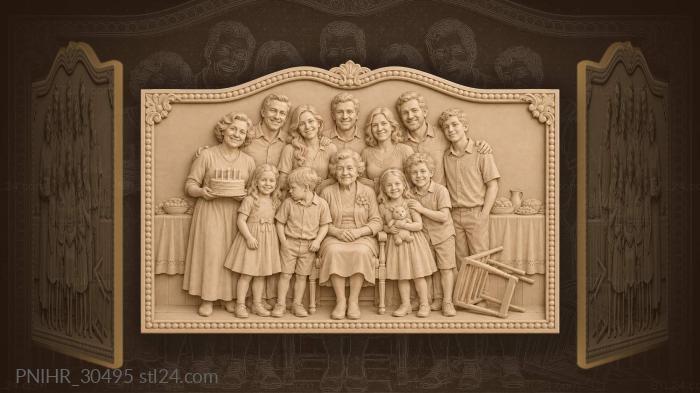 Family portrait together happy moments 3d STL model