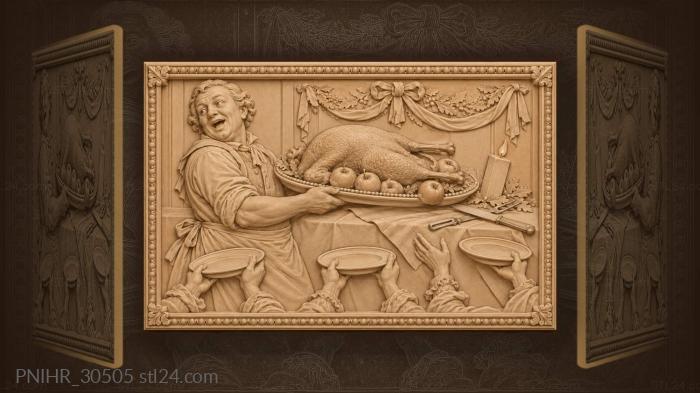 Festive goose with jubilee dinner 3d STL model