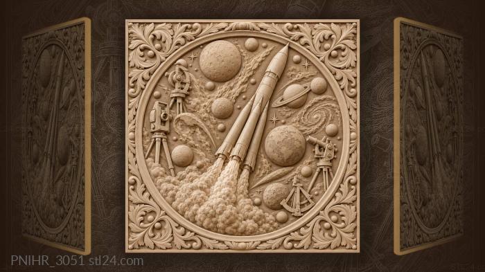 Rocket flight among celestial instruments 3d STL model