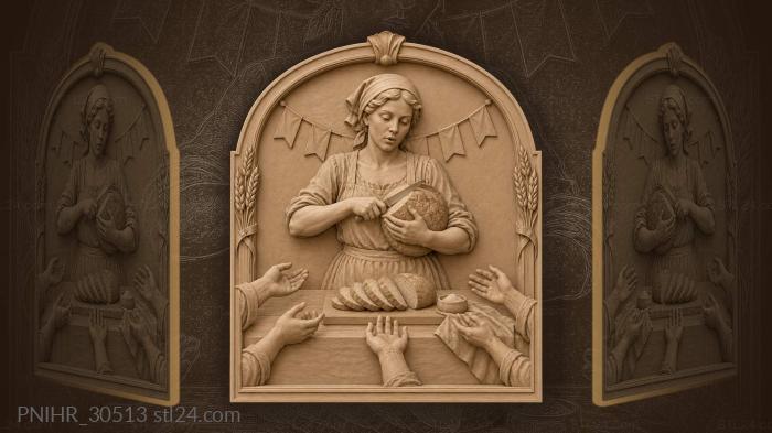 Bread cutting a warm home 3d STL model