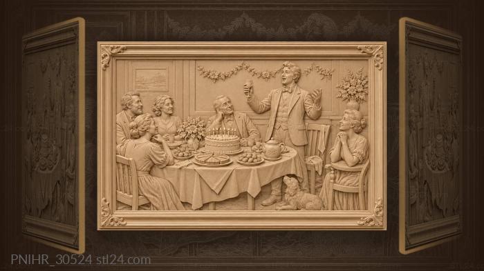 Birthday toast interrupted happy moment 3d STL model