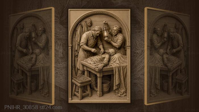 Old time surgical scene illumination 3d STL model