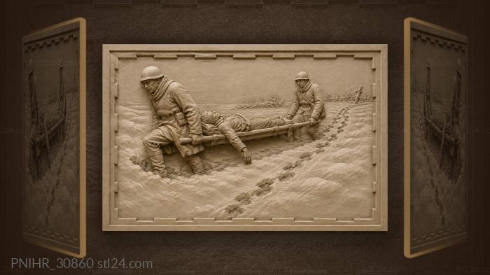 Snow stretchers wounded soldier rescue 3d STL model