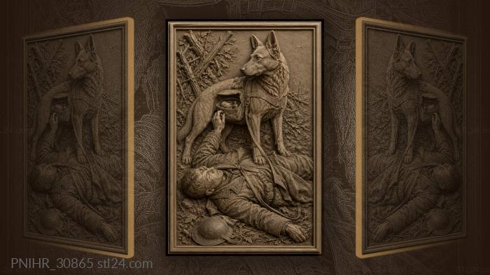 Faithful friend at wounded soldier’s side 3d STL model