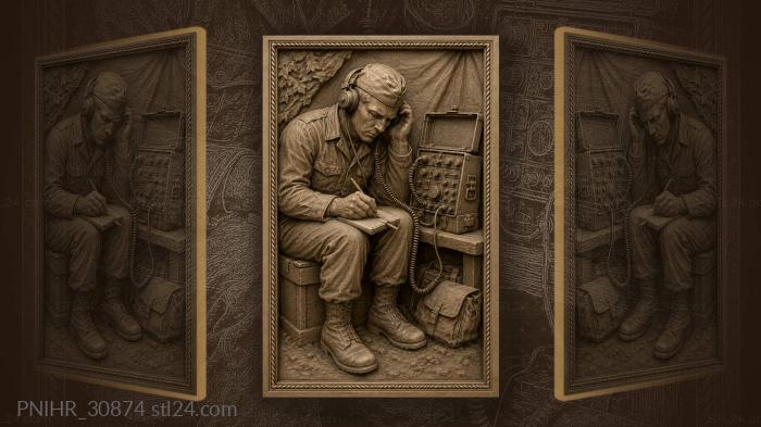 Radio operator sending coded message 3d STL model