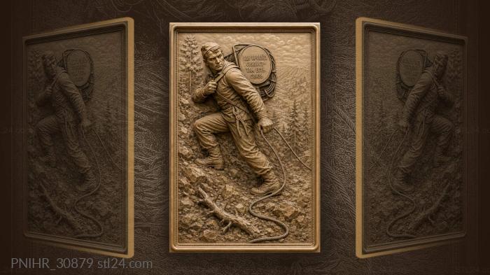 Cable trails behind climbing signalman 3d STL model