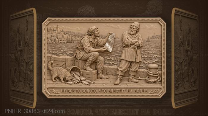 Trader, fisherman and harbor life 3d STL model