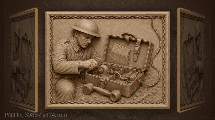 Field telephone old communication device 3d STL model
