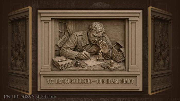 Clerk at table writing report 3d STL model