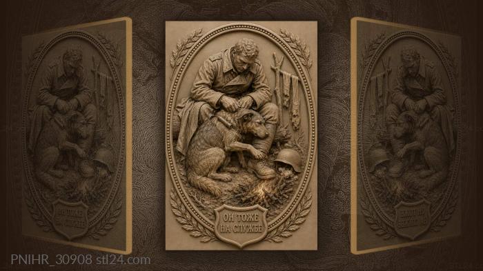 Soldier’s loyal companion by the fire 3d STL model