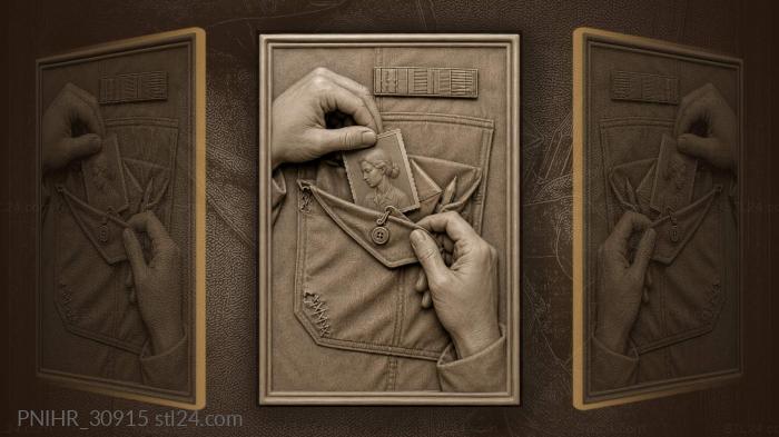 Hands retrieve a chipped portrait 3d STL model