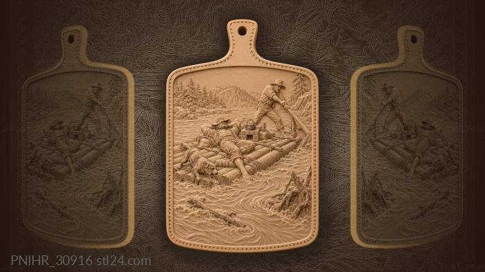 Dog warns drifting raftsmen of a snag 3d STL model