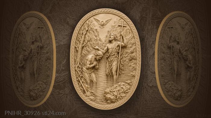 John baptizes christ in jordan 3d STL model