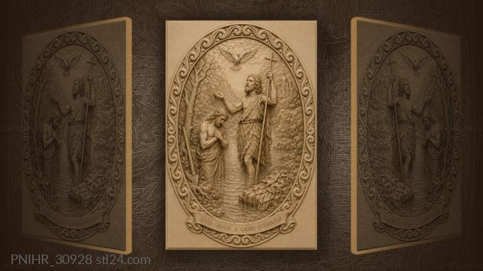 John baptizing in jordan river 3d STL model