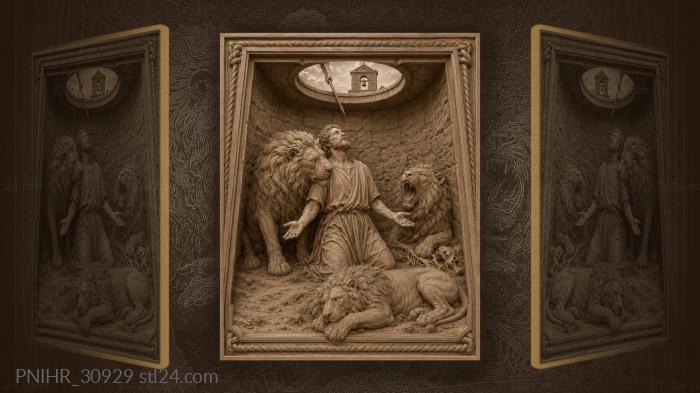Daniel in the lions’ den 3d STL model