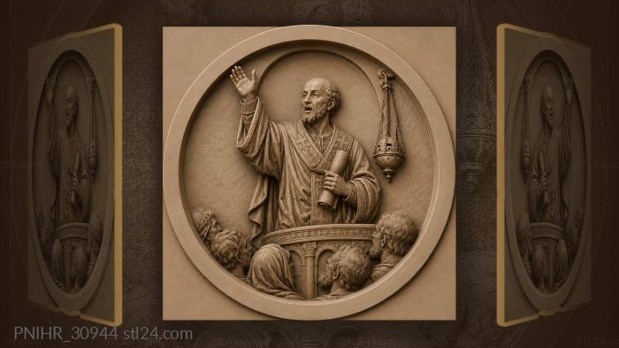 Saint john preaching to the people 3d STL model