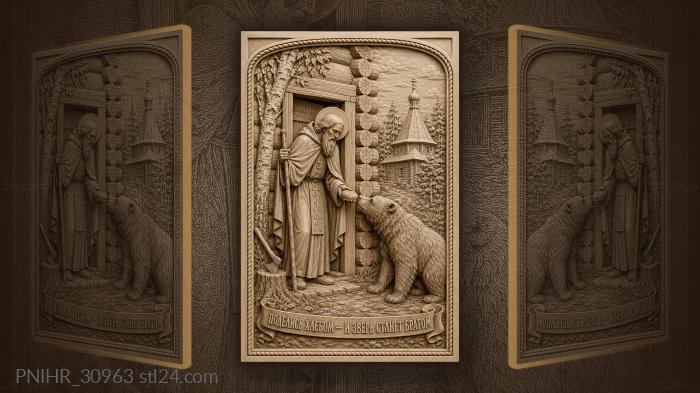 Radonezh hermit feeds his woodland visitor 3d STL model