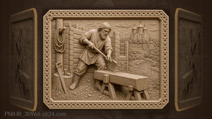 Savva the monk working wood 3d STL model
