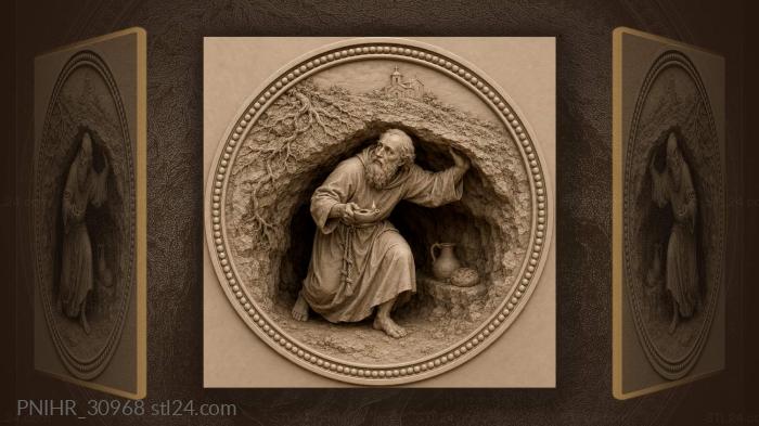 Saint anthony’s cave solitude contemplation 3d STL model