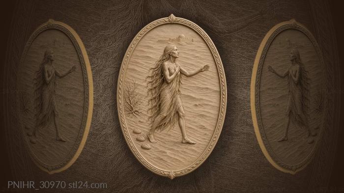 Desert pilgrim crosses dunes toward the monastery 3d STL model