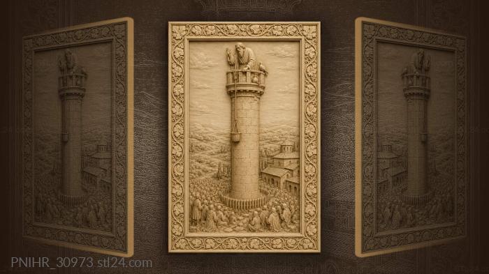 Simeon on the column blessing people 3d STL model
