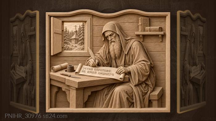 Nil sorsky at his writing desk 3d STL model