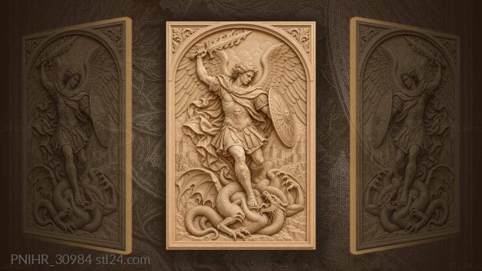 Heavenly warrior with flaming sword 3d STL model